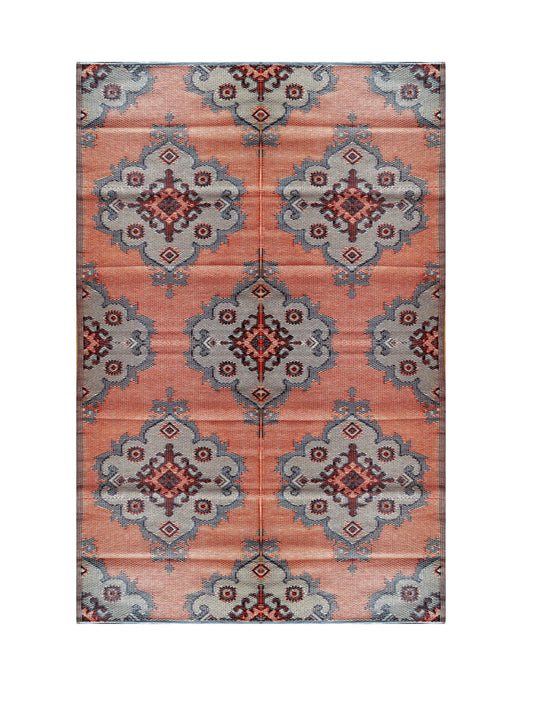 Outdoor rugs geometric orange grey Portable waterproof