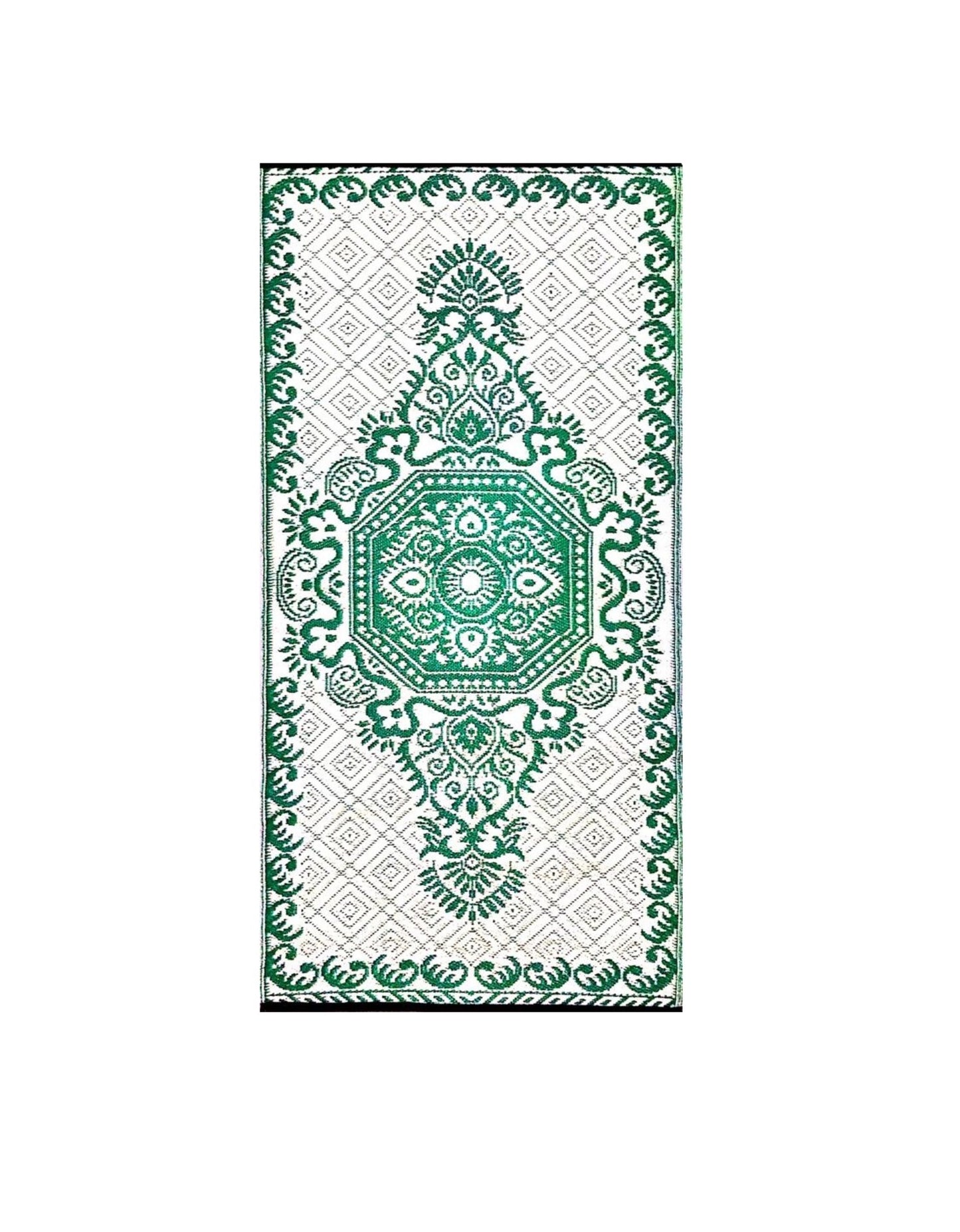 BalajeesUSA Outdoor Plastic Straw Rugs, Patio Rugs – 2 PK 3'x6' Green 20256