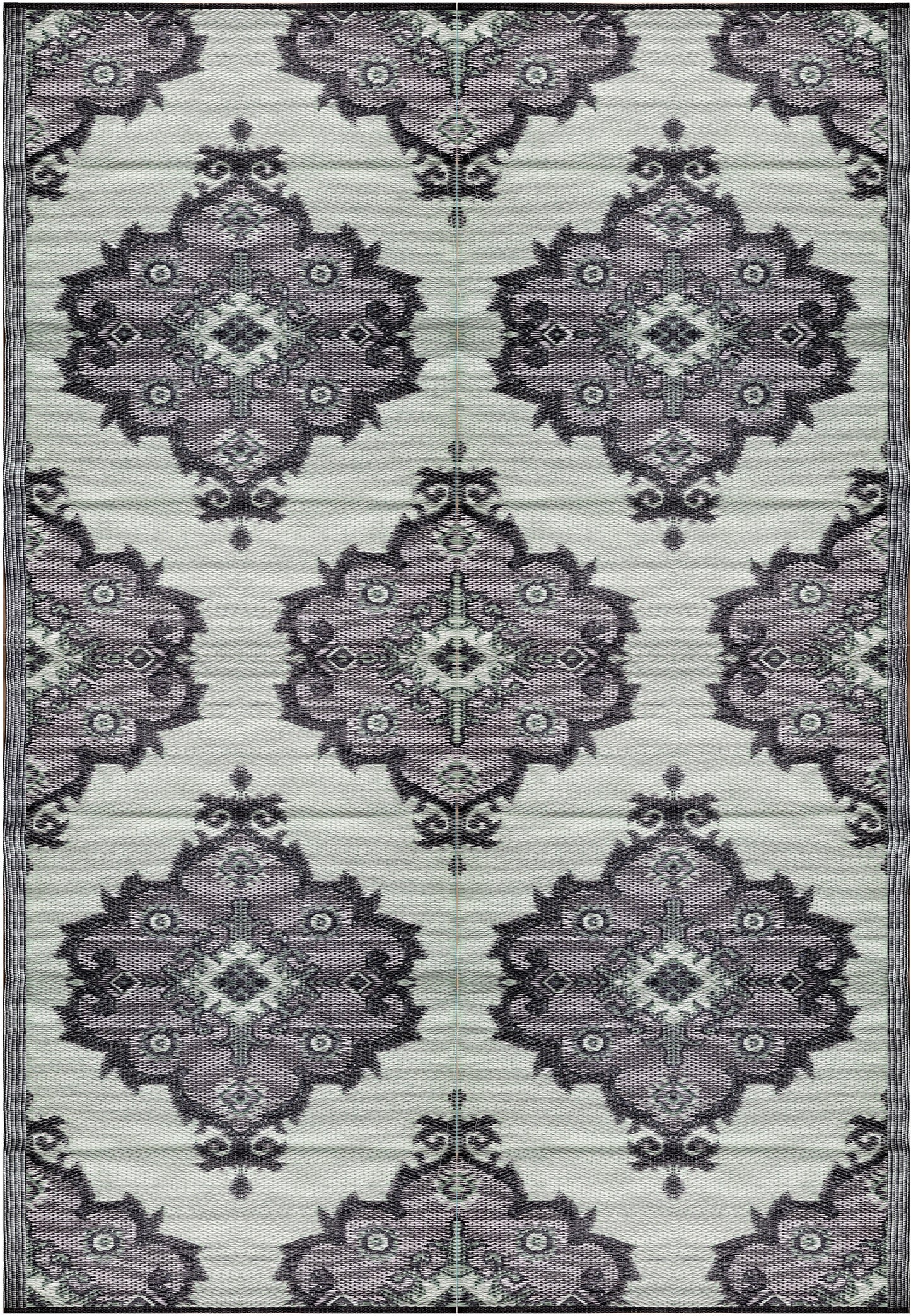 Clearance TBU Recycled Outdoor Plastic Patio Rugs – 6x9 Grey, Green, Black