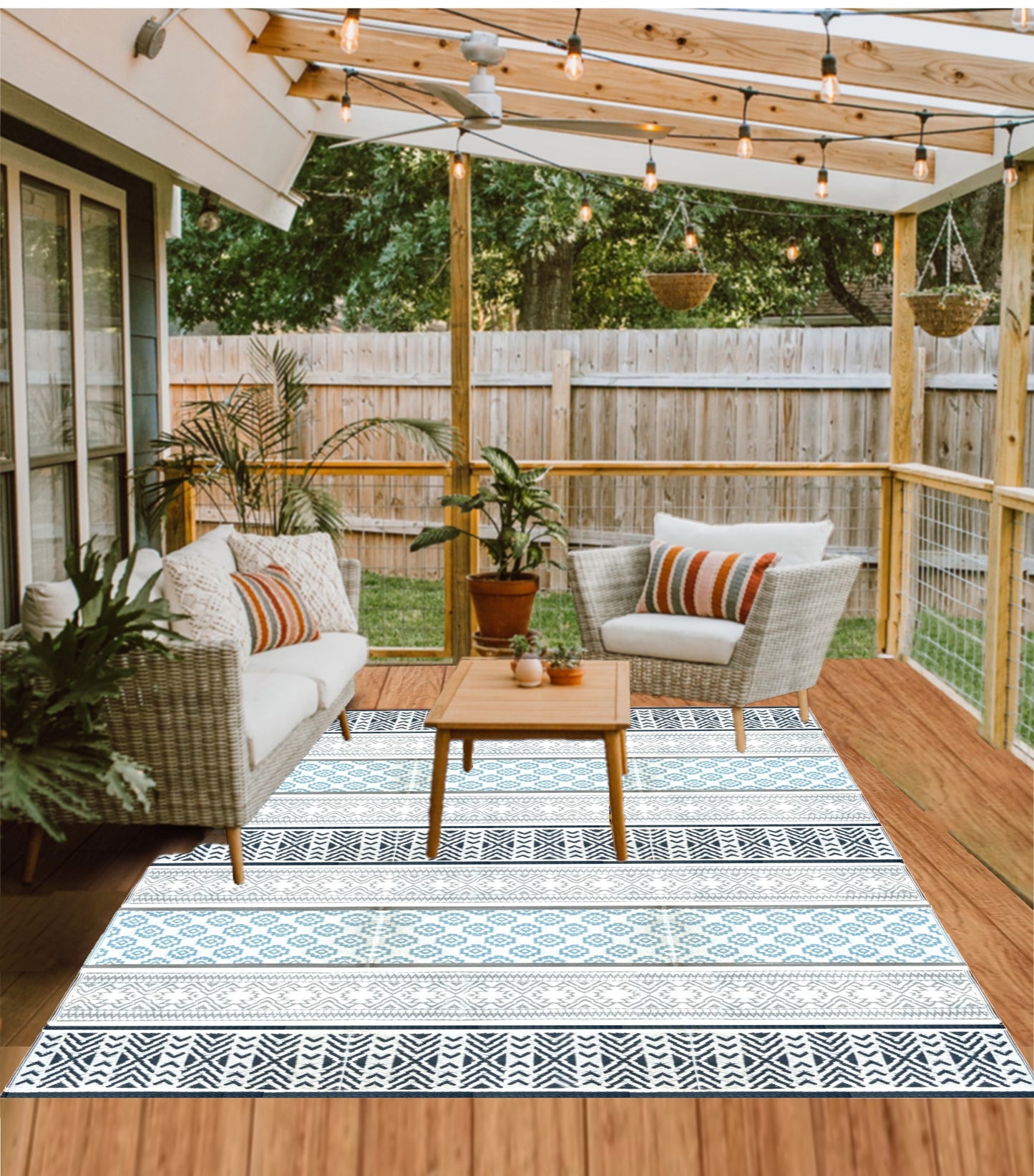 Outdoor plastic straw rug 9x18 9x12 6x9