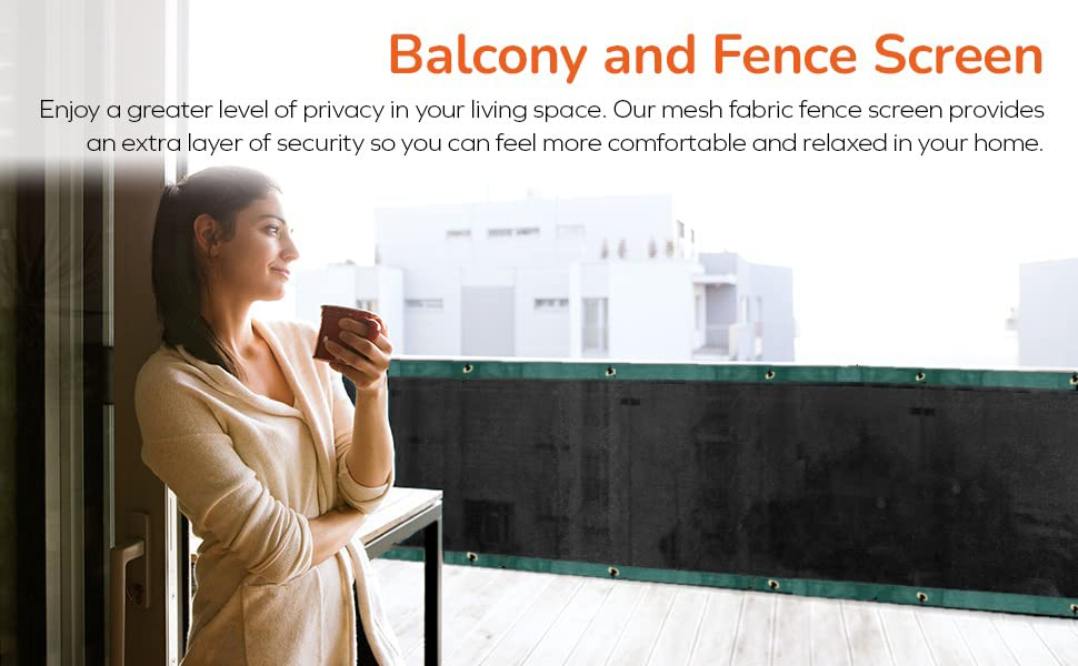 B-USA Privacy Fence Screens - 4 feet and 6 feet tall, Black and Green, Heavy duty