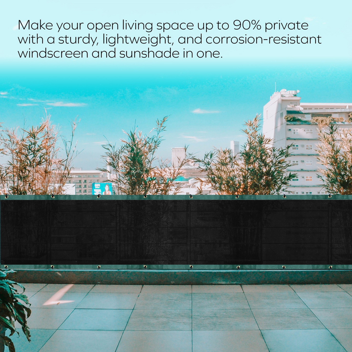 Privacy fence screens black