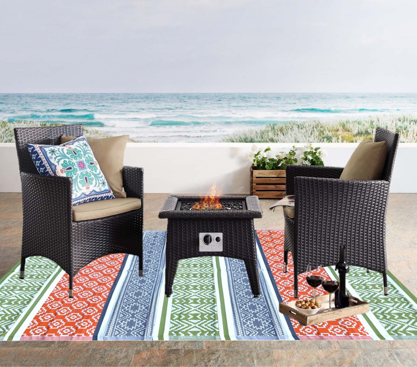 Outdoor Patio rug , plastic straw camper mats