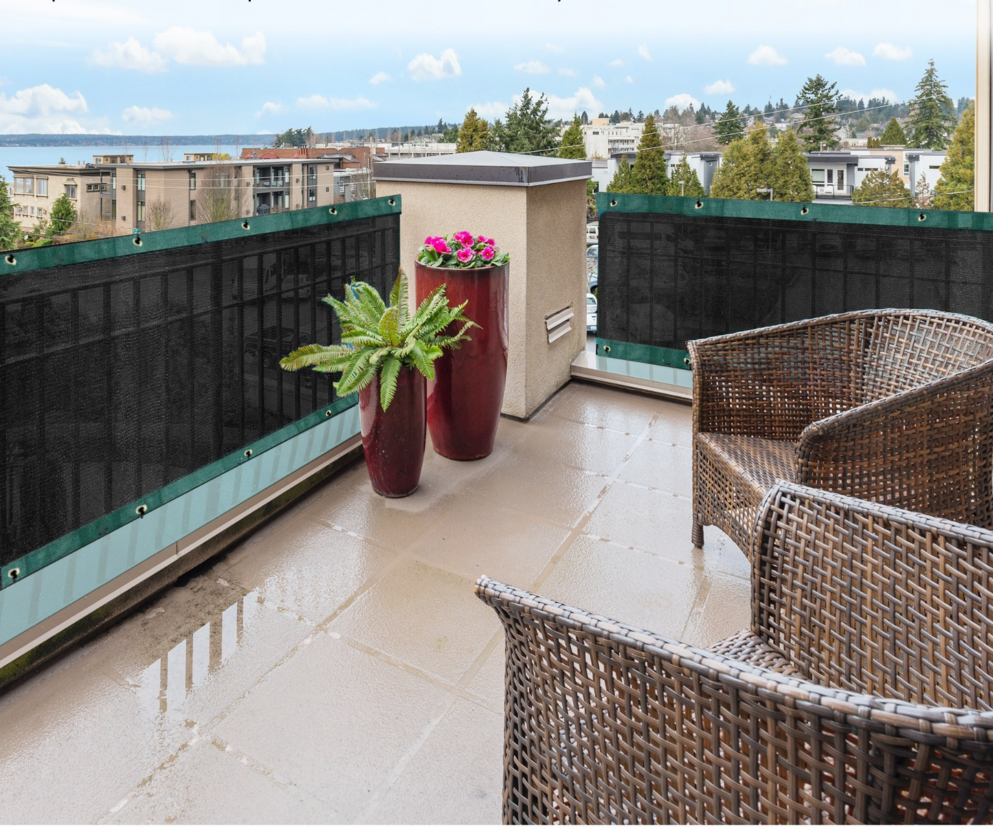 Black Balcony privacy screen 4x24 feet