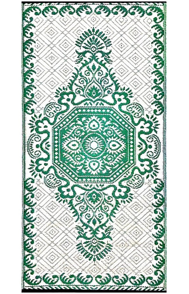 BalajeesUSA Outdoor Plastic Straw Rugs, Patio Rugs – 2 PK 3'x6' Green 20256