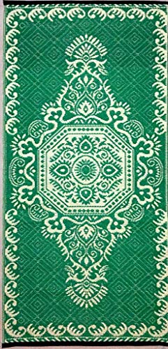 BalajeesUSA Outdoor Plastic Straw Rugs, Patio Rugs – 2 PK 3'x6' Green 20256