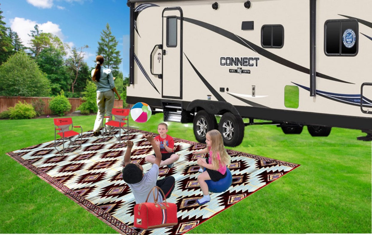 Outdoor rugs Geometric Portable waterproof camping patio decor