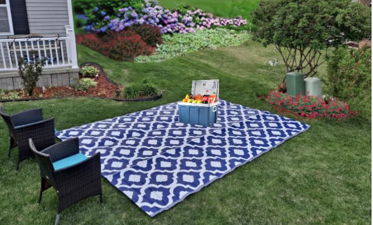 Outdoor patio rugs for rv camper picnic beach etc