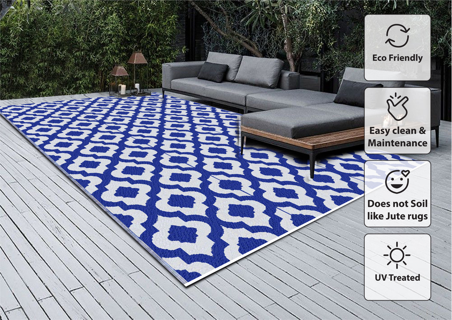 Outdoor patio rugs for camping picnic beach etc