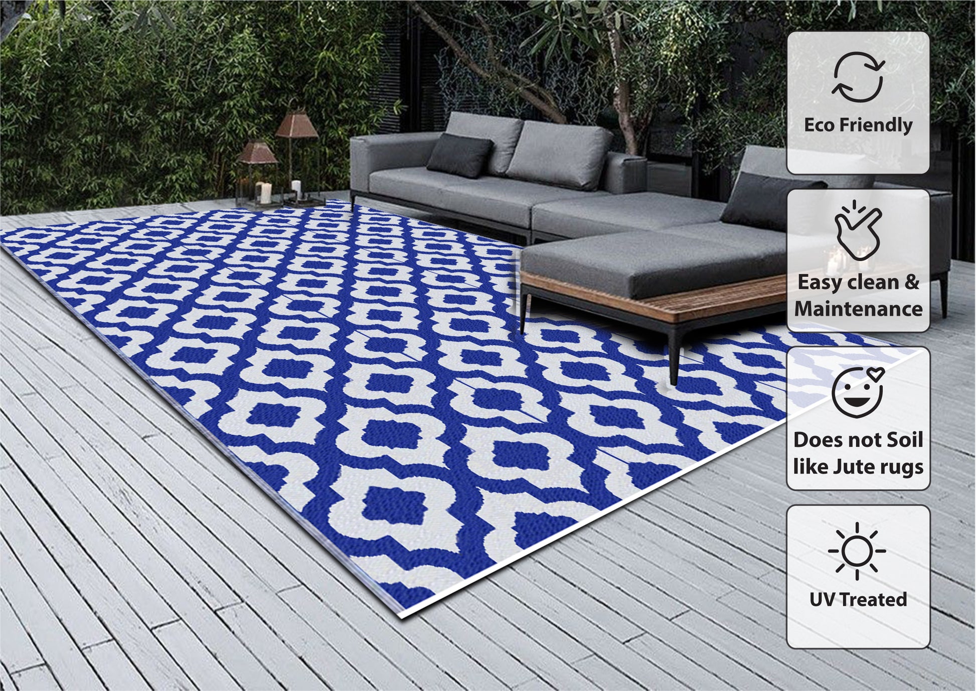 Outdoor patio rugs for camping picnic beach etc