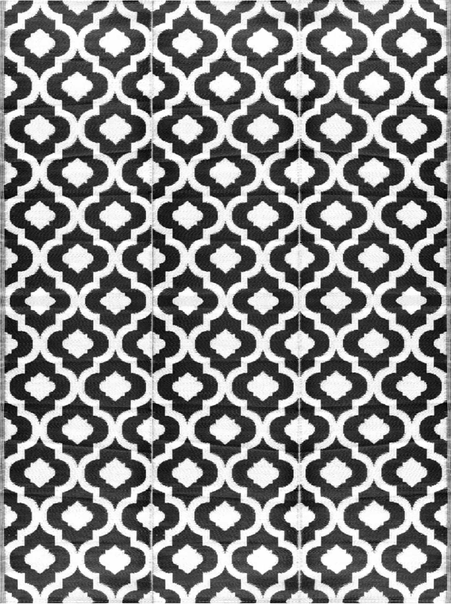 Outdoor Plastic Straw patio Rug in black & white Colour of BalajeesUSA brand