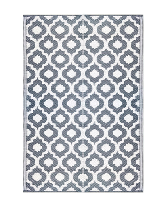 BalajeesUSA Outdoor Plastic straw patio rugs clearance in Grey & White colour