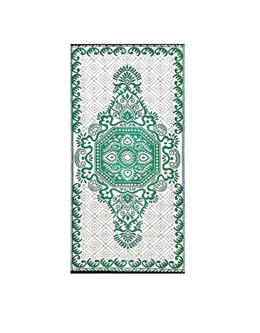BalajeesUSA Outdoor Plastic Straw Rugs, Patio Rugs – 2 PK 3'x6'  Green 20256