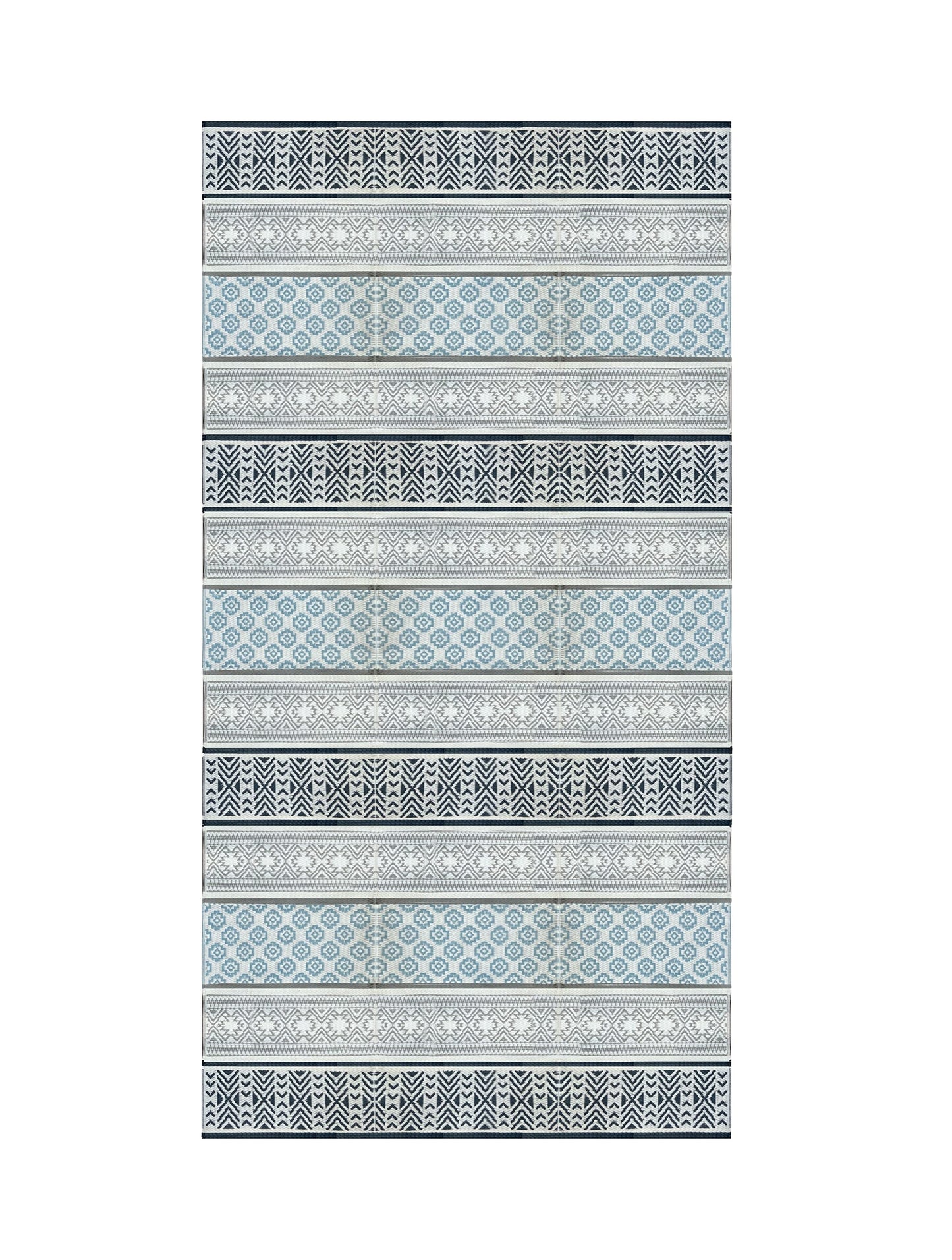 TBU Outdoor Plastic Patio Rugs – 9x18, Grey, Teal