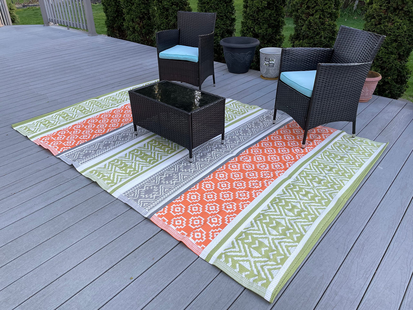 Patio decor Outdoor Patio rug , plastic straw camper mats