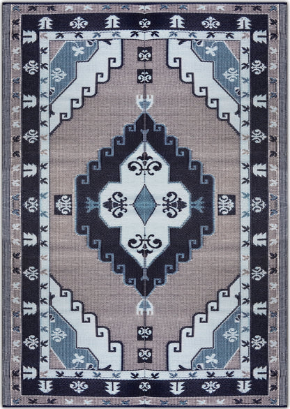 Outdoor Patio Rugs clearance Navy Blue, Grey, White color 