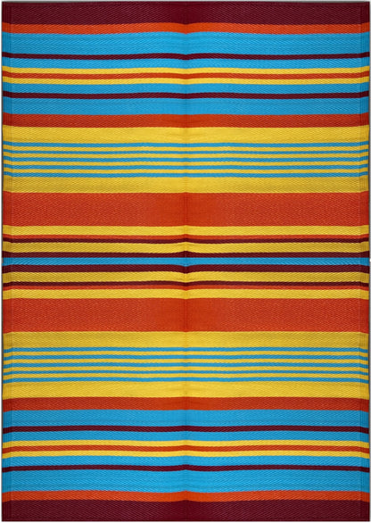Outdoor rugs stripes Portable waterproof camping patio decor