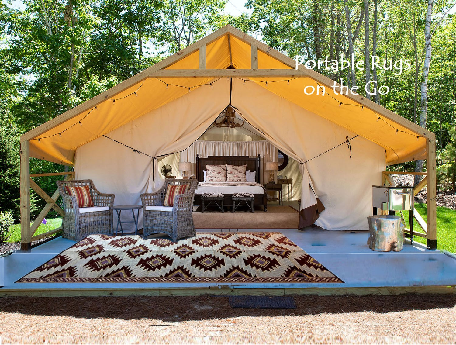 Outdoor rugs Geometric Portable waterproof camping patio decor