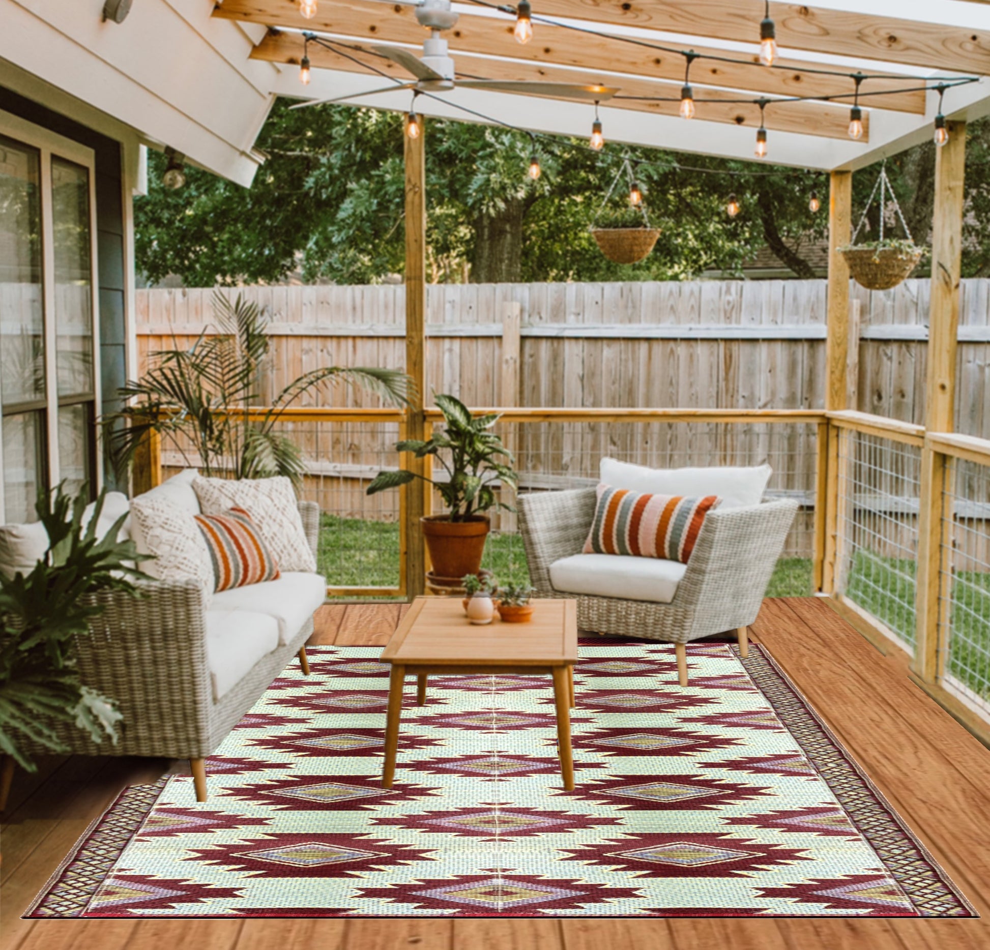 Outdoor rugs Geometric Portable waterproof camping patio decor