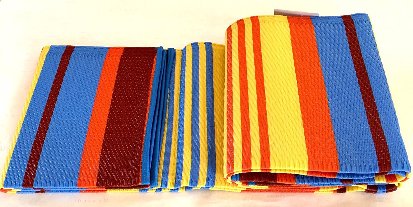 BalajeesUSA Outdoor Patio Rugs Clearance, Multi Color, stripe mats
