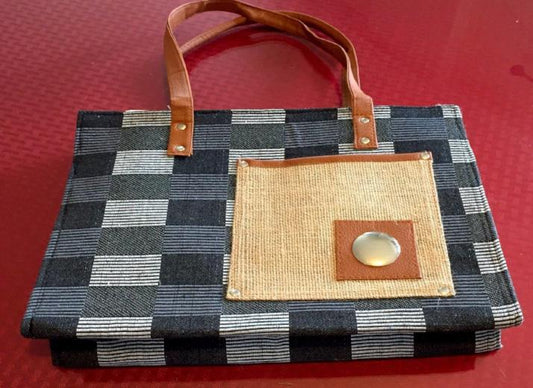 Buy 1 Get 1 Free Womens Jute Handbag Purse 14''x11''x3.5'' Simple yet stylish JB111